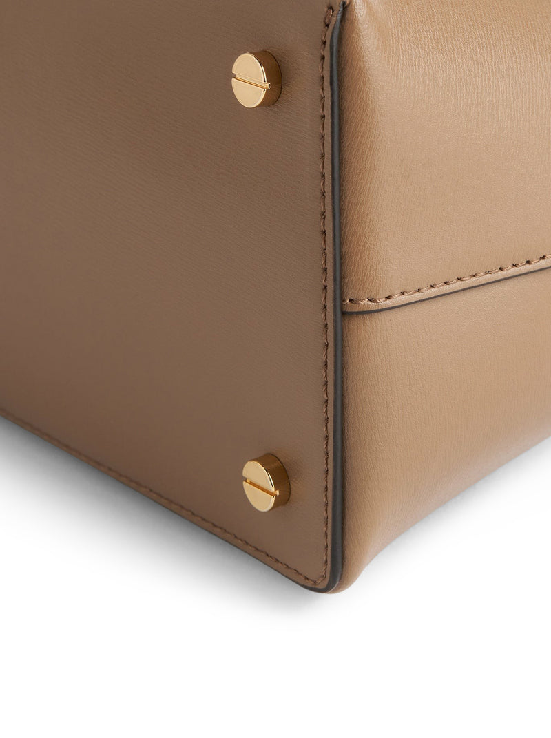 T-LOCK LEATHER TOP HANDLE CAMEL
