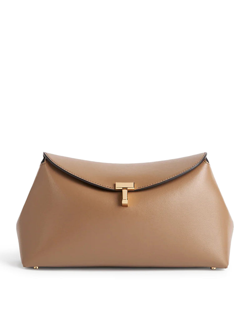 T-LOCK LEATHER CLUTCH
