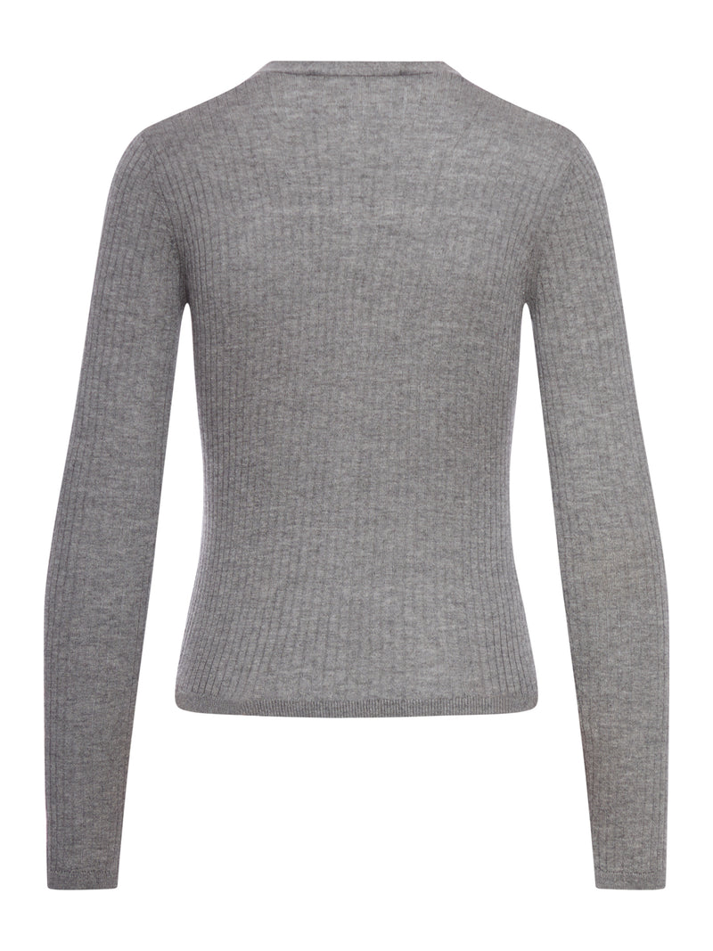 RIBBED SILK CARDIGAN