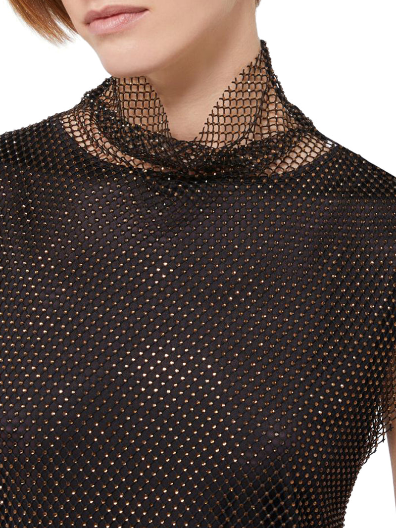 SLEEVELESS DRESS WITH RHINESTONE