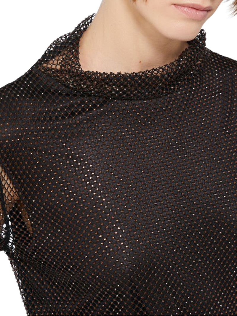 RHINESTONE MESH T-SHIRT