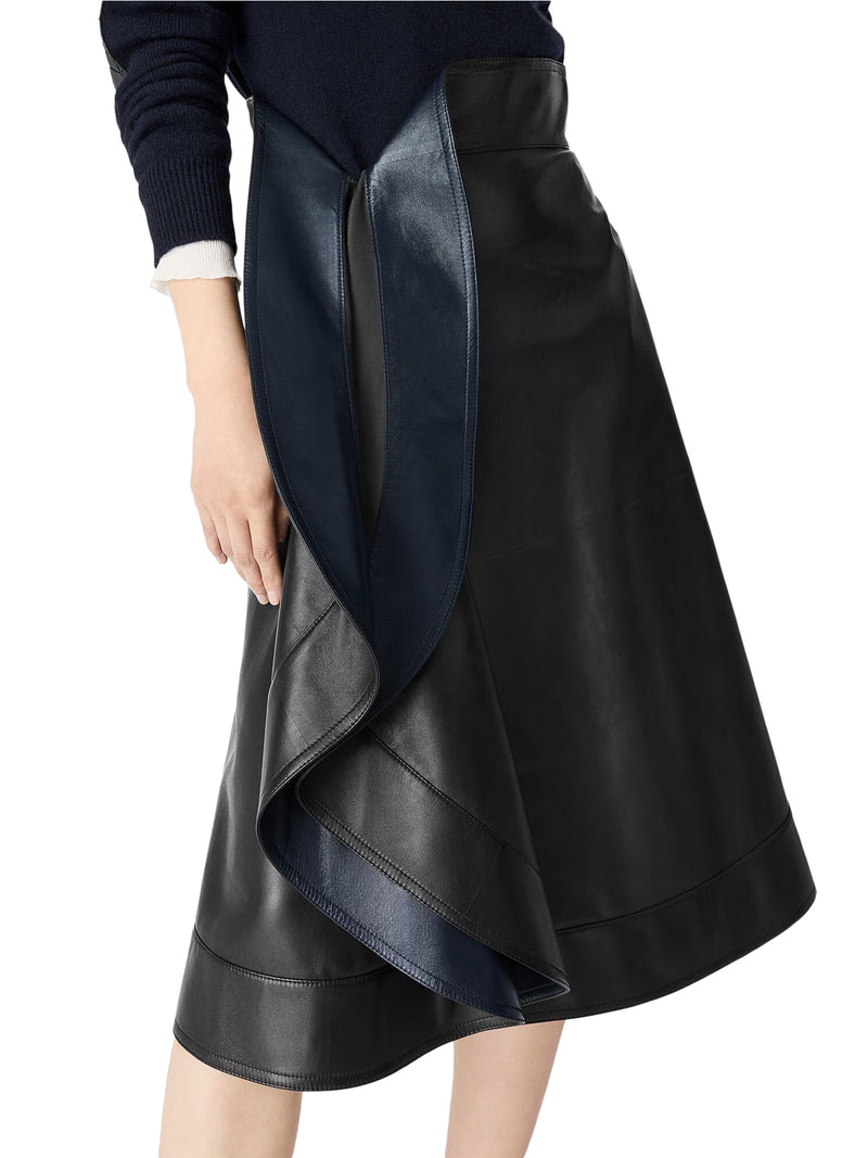 LEATHER A-LINE SKIRT