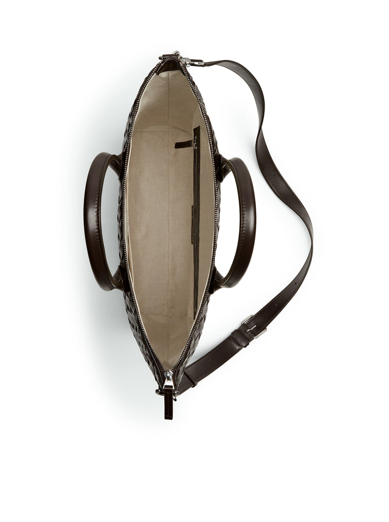 NORTH-SOUTH WOVEN TOTE BAG WITH ZIP