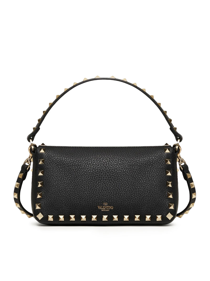 SMALL ROCKSTUD SHOULDER BAG IN GARNET CALFSKIN