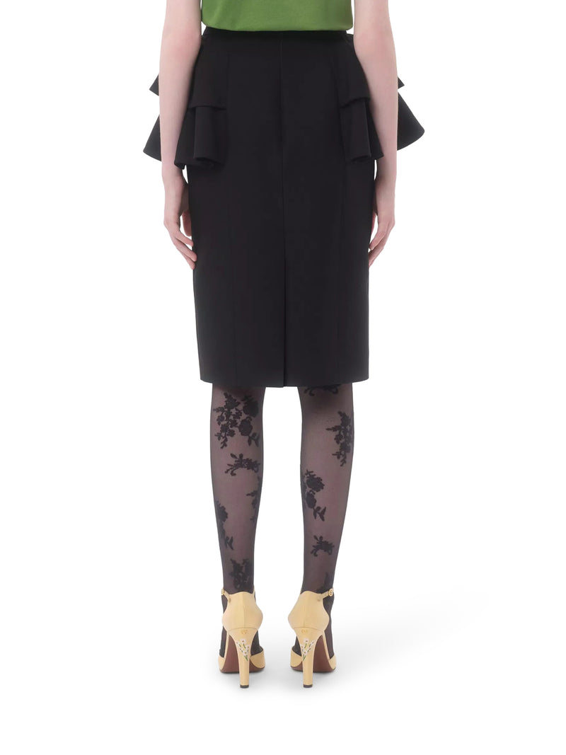 WOOL AND SILK CREPE MIDI SKIRT