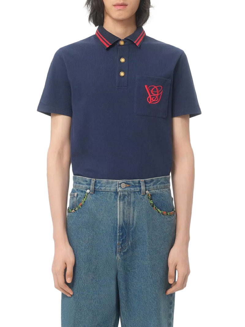 COTTON PIQUET POLO WITH VG EMBROIDERY