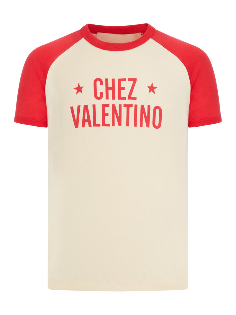 CHEZ VALENTINO PRINT COTTON T-SHIRT