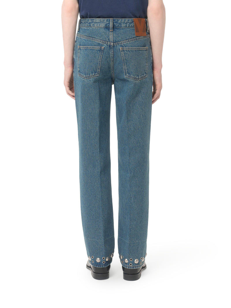 DENIM PANTS WITH CABOCHONS