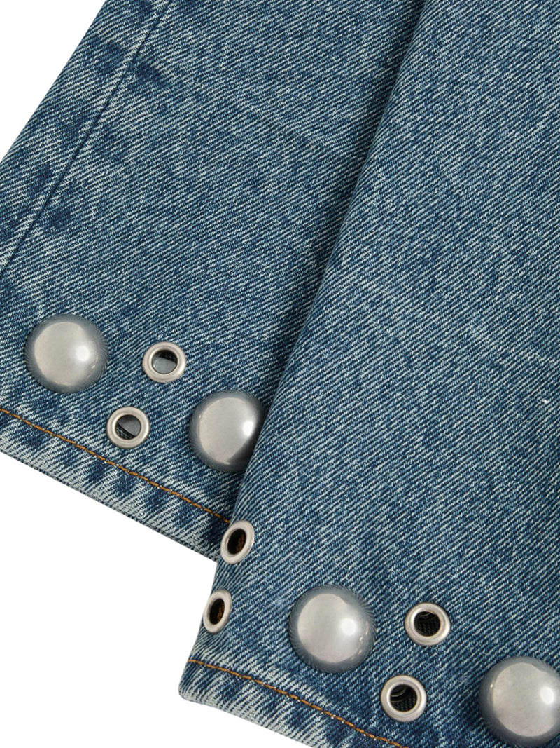 DENIM PANTS WITH CABOCHONS