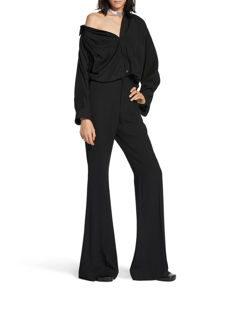 ONE SHOULDER SHIRT IN FLUID POPLIN