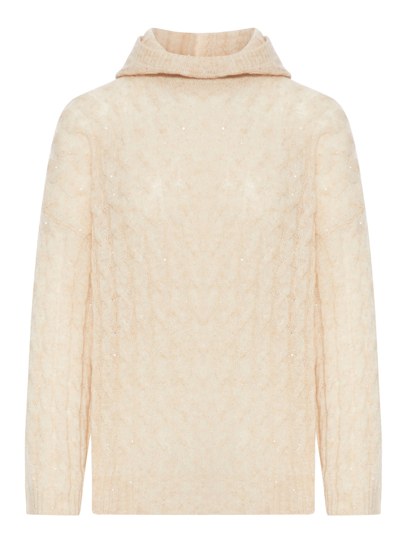 CASHMERE BLEND HOODED SWEATER