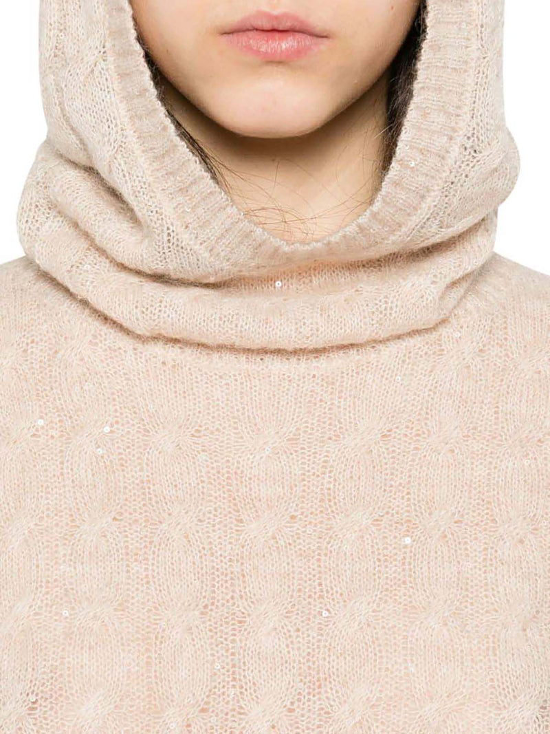 CASHMERE BLEND HOODED SWEATER