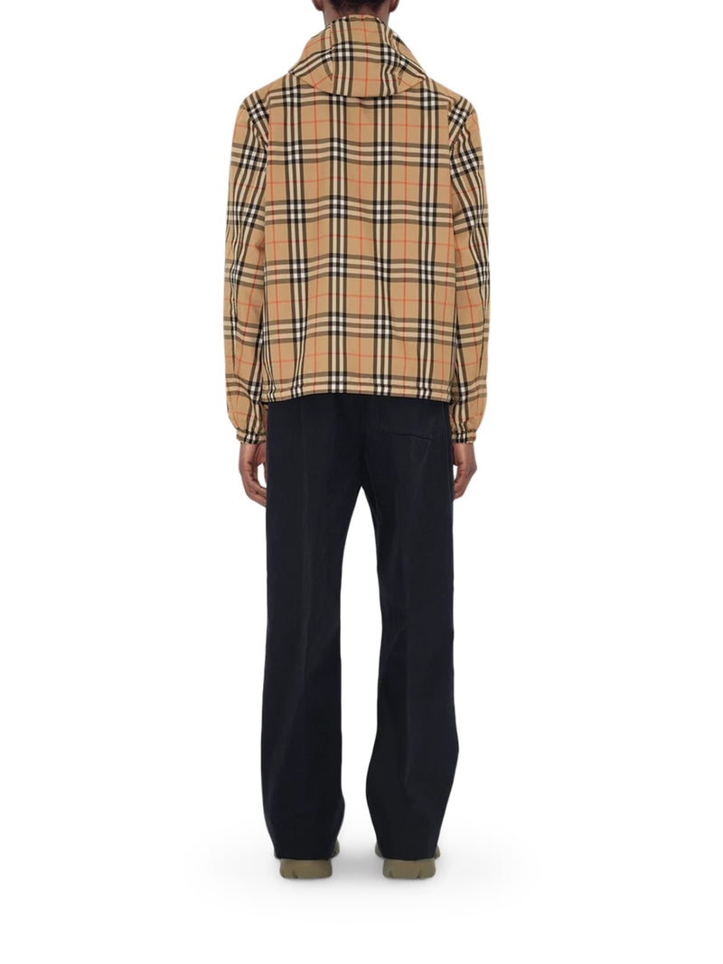 REVERSIBLE CHECK JACKET WITH HOOD