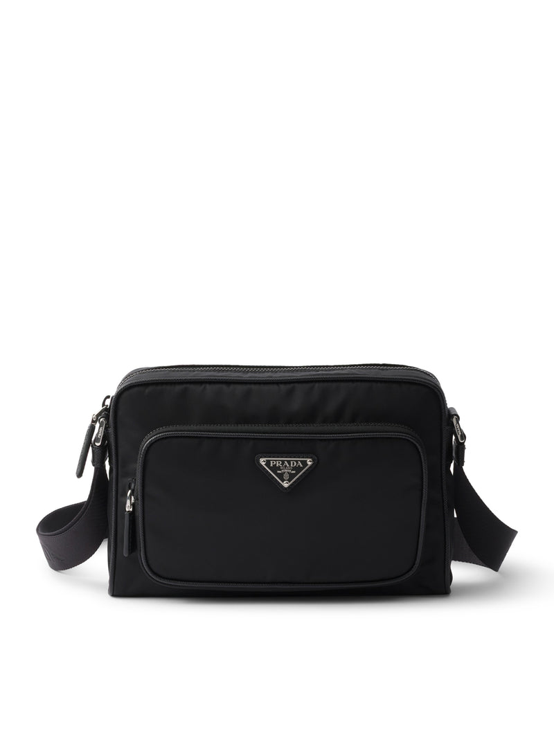 SMALL SHOULDER BAG IN RE-NYLON AND SAFFIANO