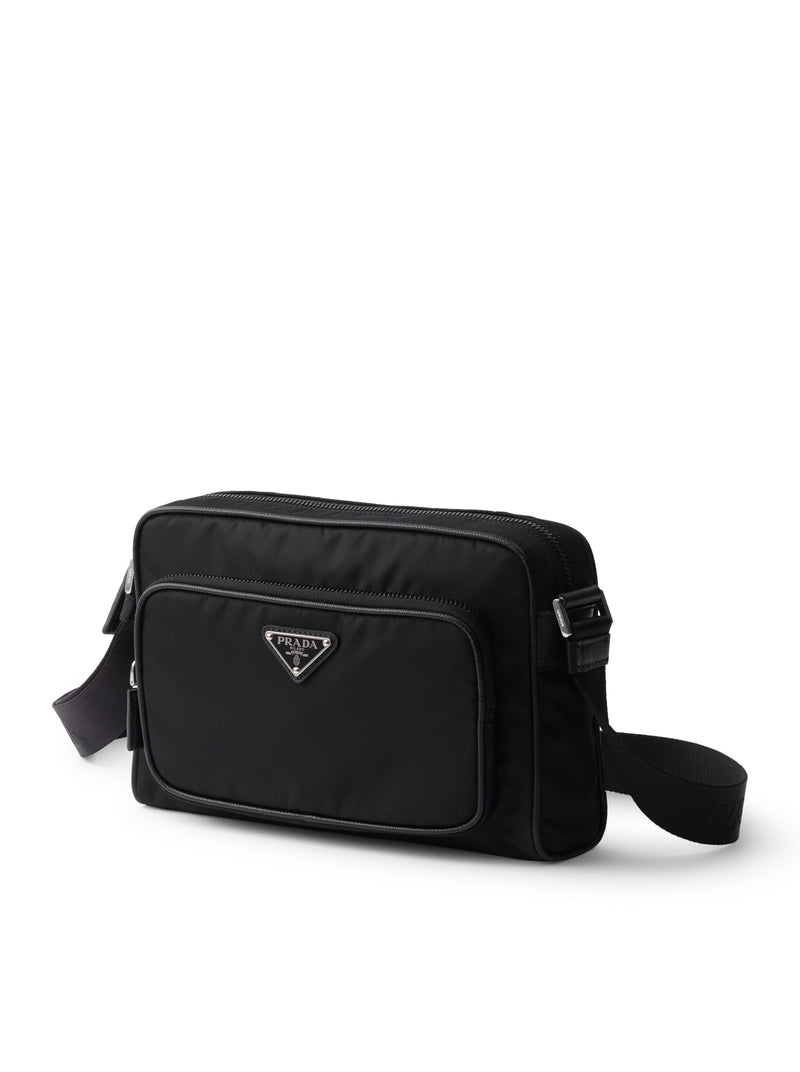 SMALL SHOULDER BAG IN RE-NYLON AND SAFFIANO