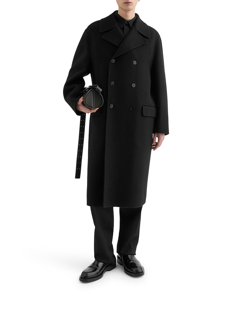 SEMI-LINED DOUBLE-BREASTED VIRGIN WOOL COAT