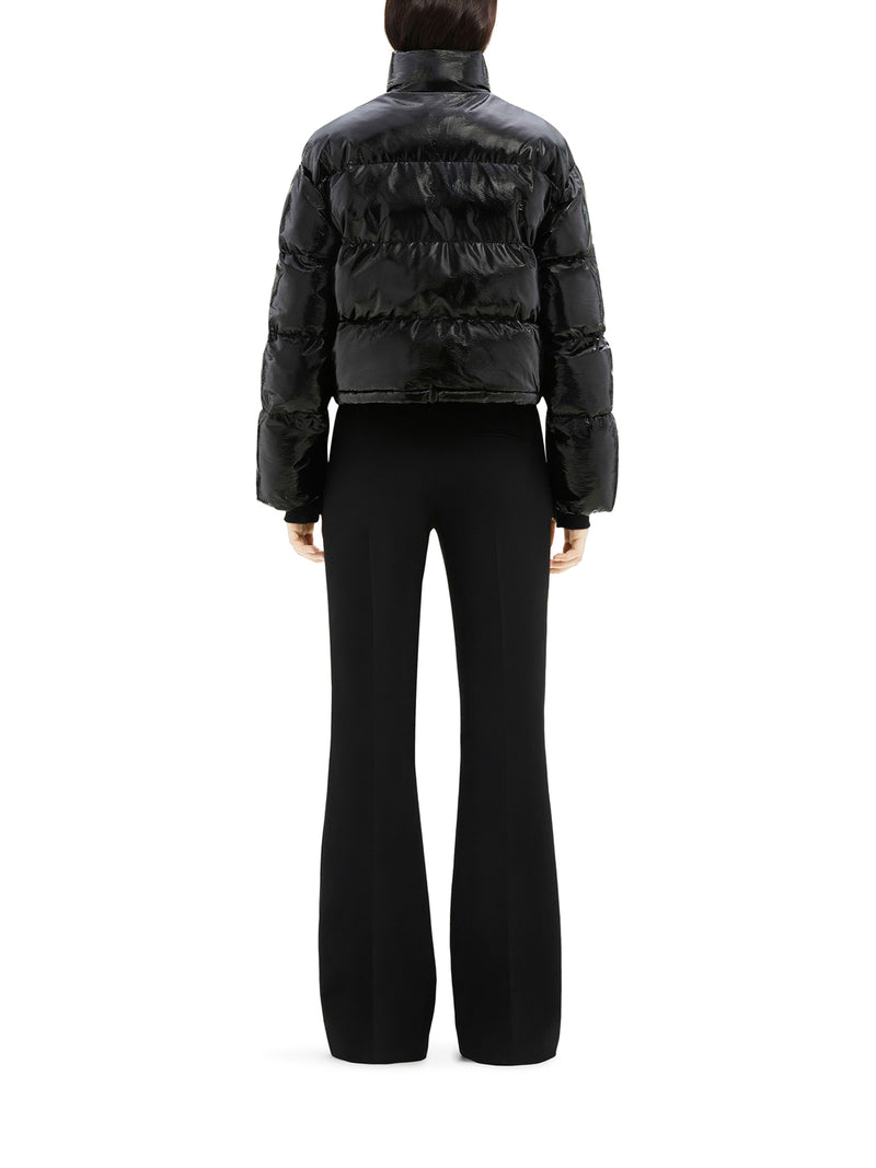 VINYL BOMBER JACKET WITH CONTRASTING EMBROIDERED AC LOGO