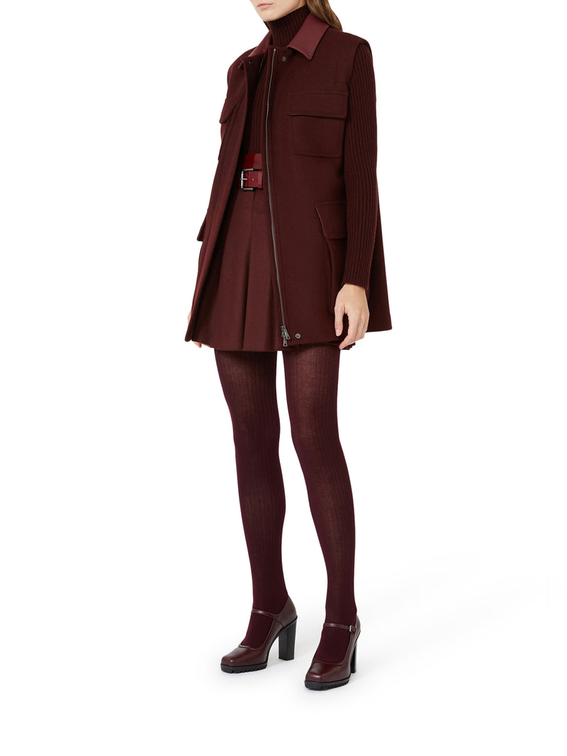 RIBBED WOOL AND CASHMERE TURTLENECK