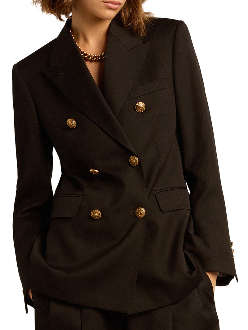 WOMEN`S DOUBLE BREASTED BLAZER IN BLACK