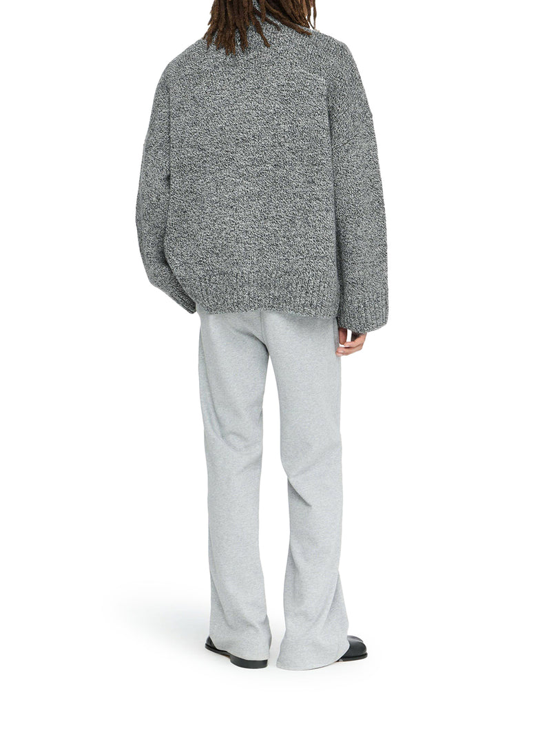 SWEATER WITH LEATHER POCKET