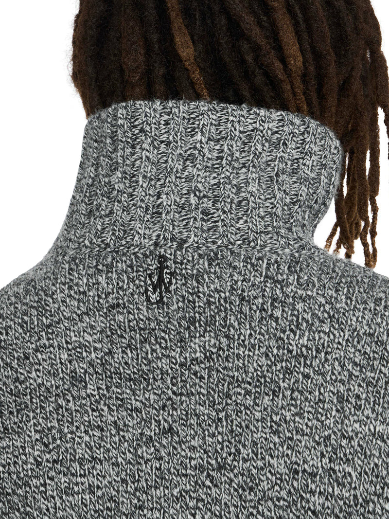 SWEATER WITH LEATHER POCKET