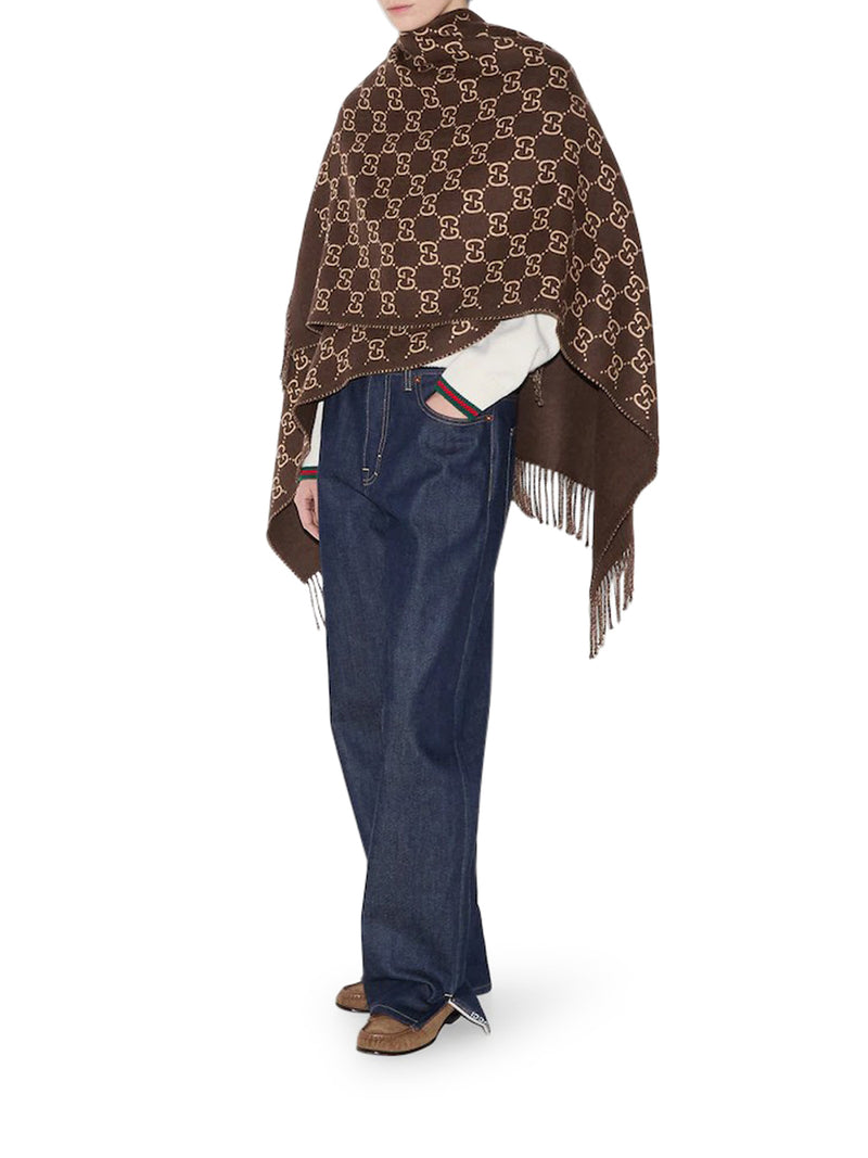 GG WOOL JACQUARD CAPE