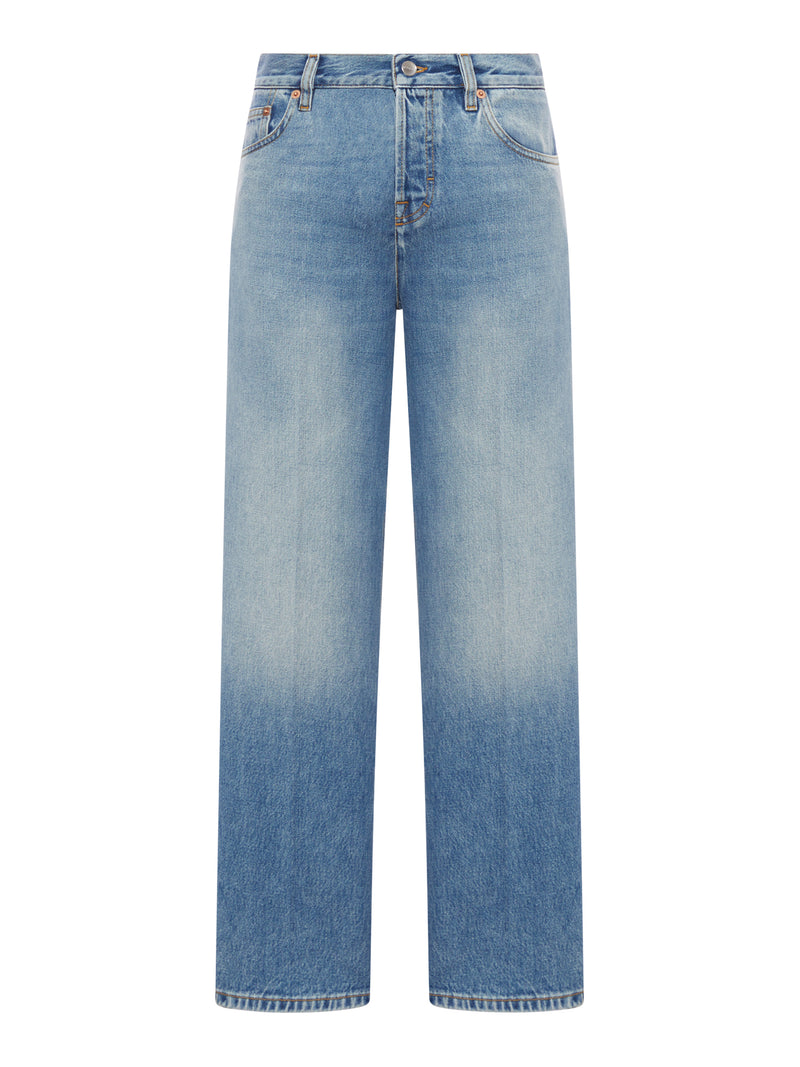 STRAIGHT CUT DENIM TROUSERS