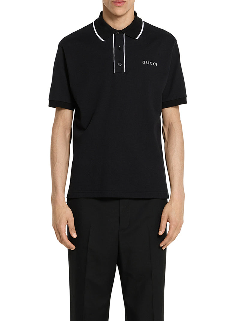 COTTON PIQUET POLO WITH EMBROIDERY