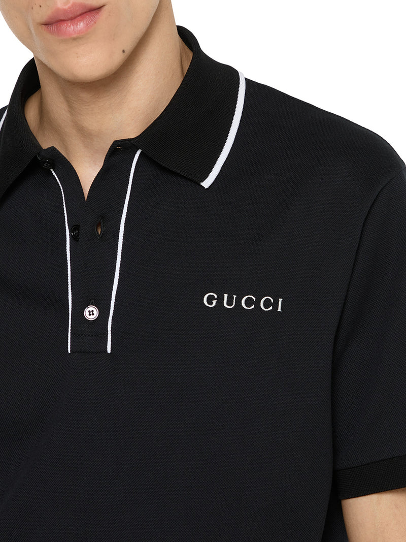 COTTON PIQUET POLO WITH EMBROIDERY