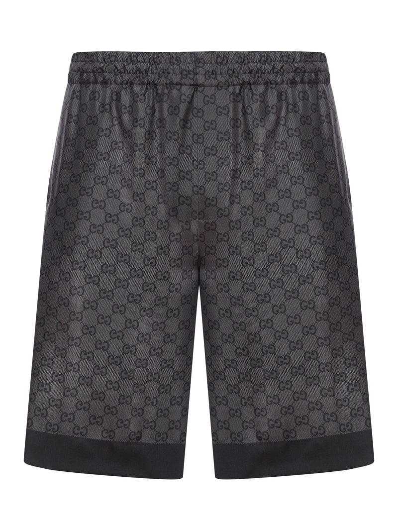 PRINTED SILK TWILL SHORTS