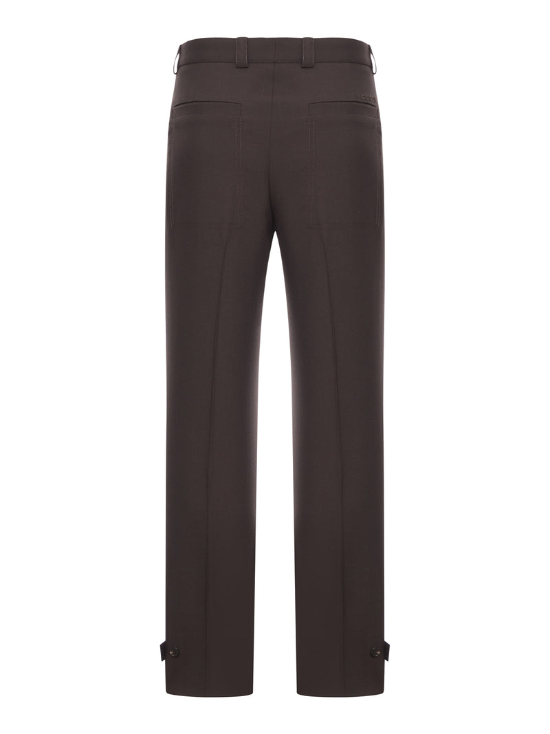 TAILORED WOOL GABARDINE TROUSERS