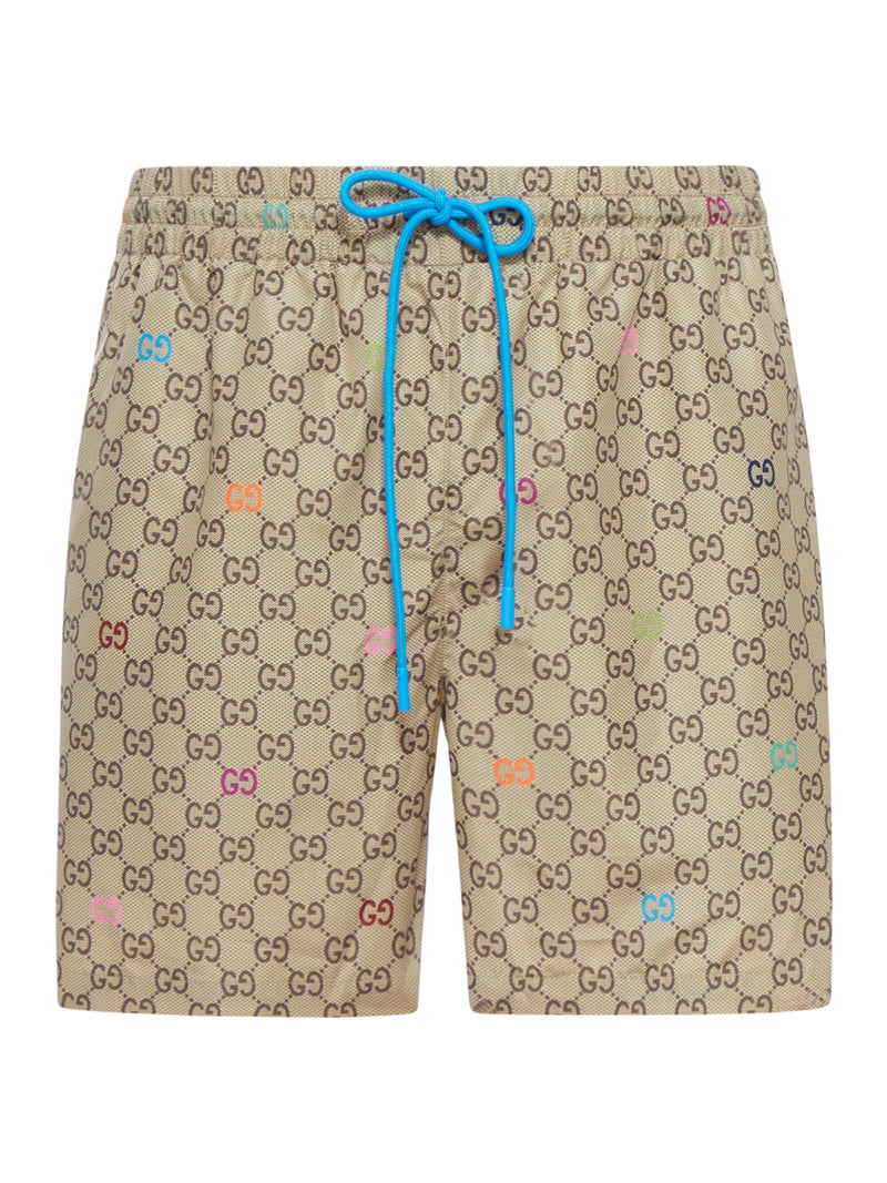 PRINTED TECHNICAL POPLIN SWIMSUIT