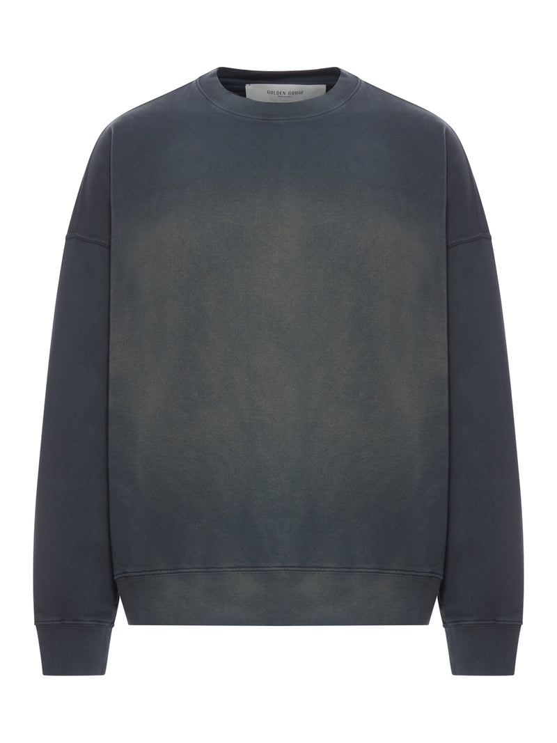 CREW NECK SWEATSHIRT WITH A DISTRESSED EFFECT