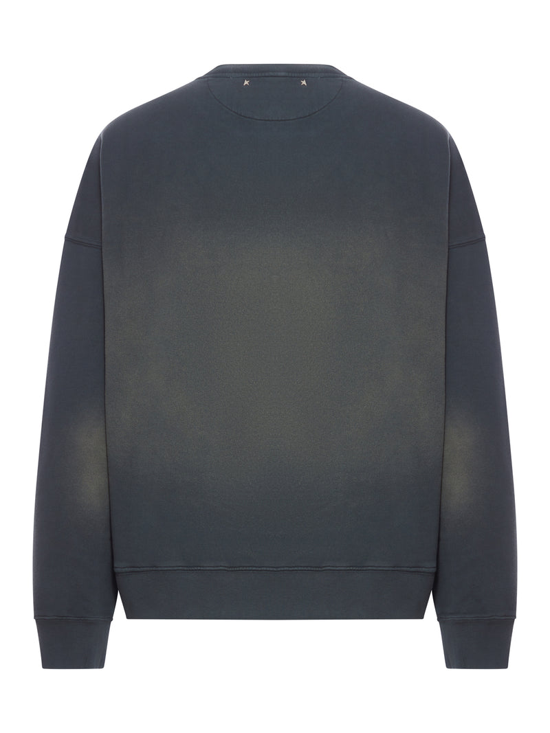 CREW NECK SWEATSHIRT WITH A DISTRESSED EFFECT