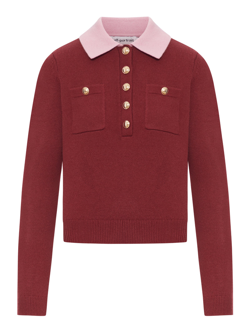 SWEATER WITH CLASSIC CONTRAST COLLAR