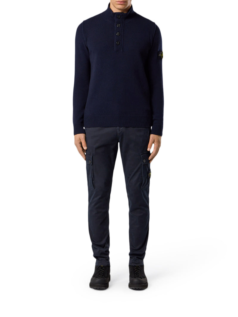 SWEATER WITH SHORT ZIP AND FELT DETAILS