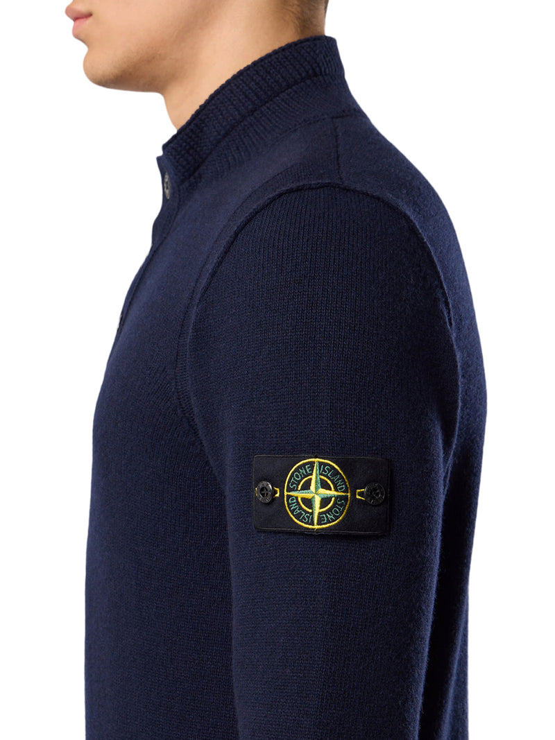 SWEATER WITH SHORT ZIP AND FELT DETAILS