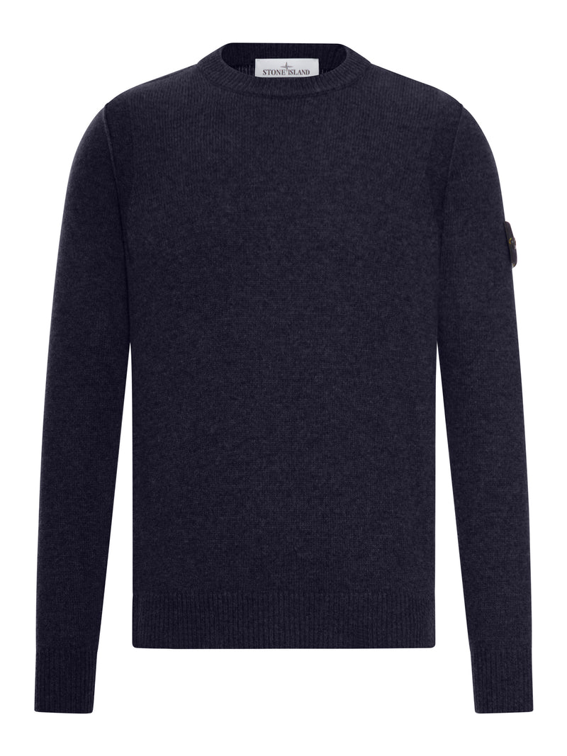 MELANGE EFFECT SWEATER WITH COMPASS LOGO