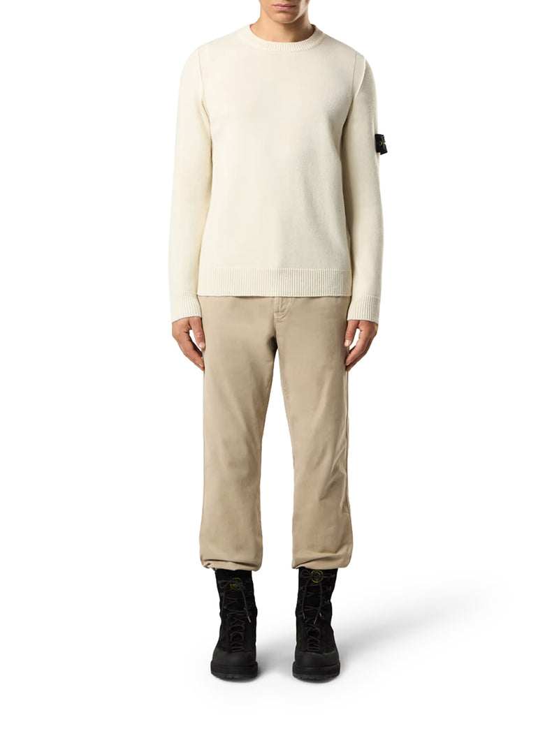 MELANGE EFFECT SWEATER WITH COMPASS LOGO