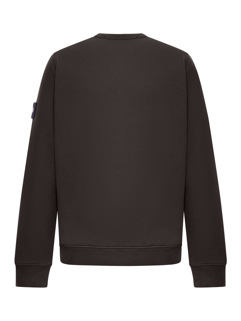 CREWNECK COTTON SWEATSHIRT WITH COMPASS LOGO