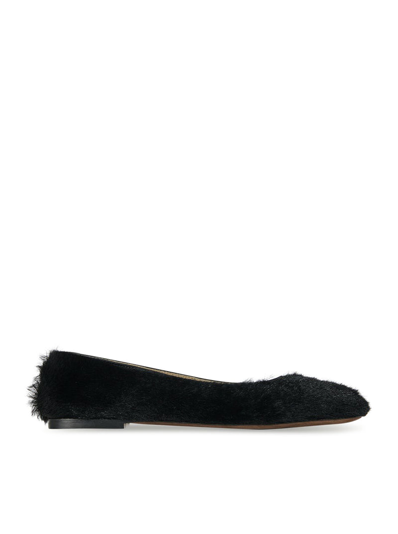 SQUARE BALLET FLAT IN PONY