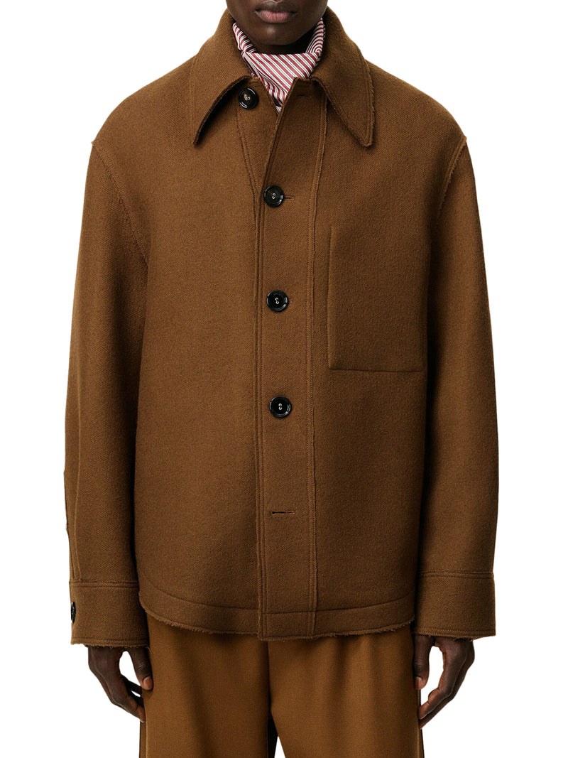 WOOL GABARDINE OVERSHIRT