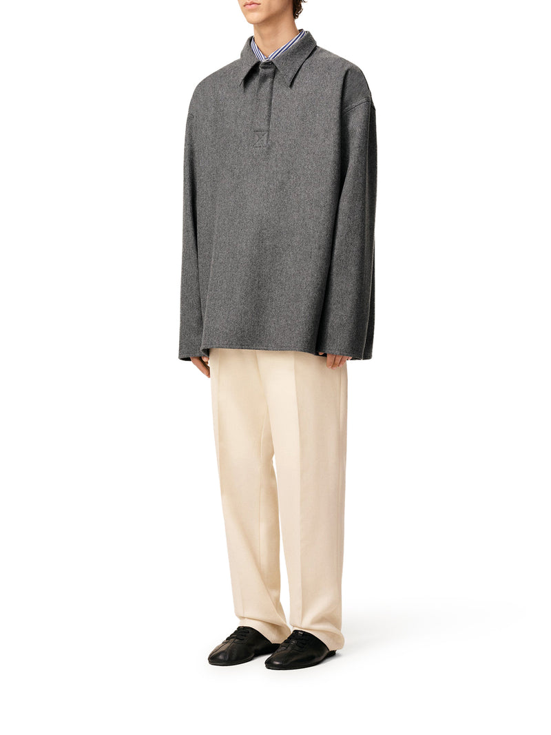 LONG-SLEEVED WOOL POLO SHIRT