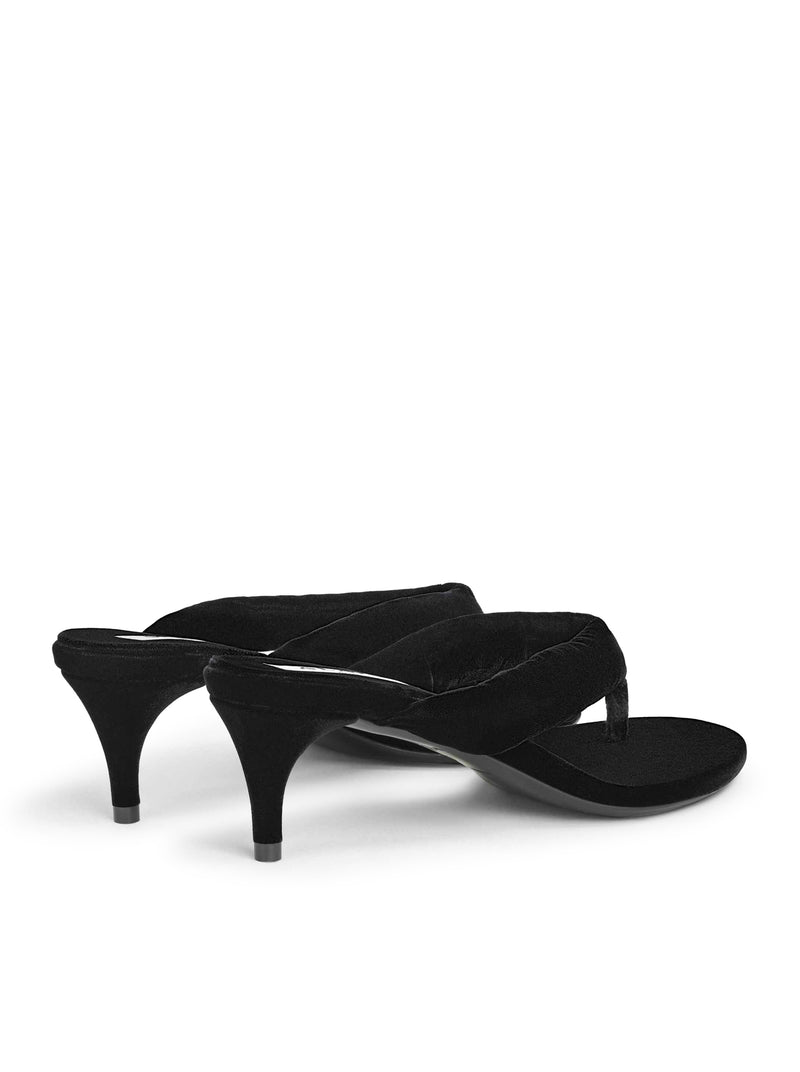 VELVET HEEL FLIP-FLOPS MULE