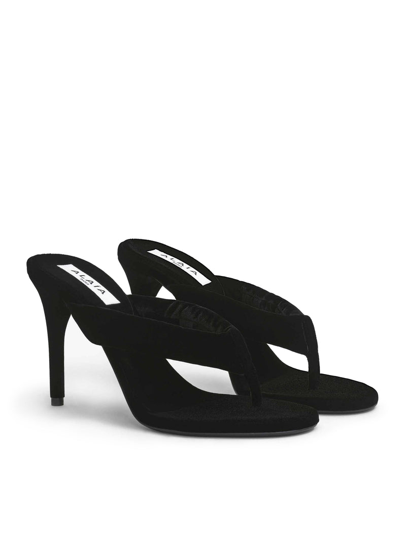 VELVET HEEL FLIP-FLOPS MULE