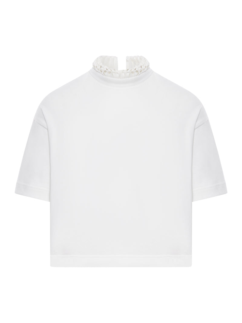 CROPPED COTTON JERSEY T-SHIRT