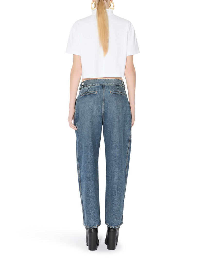 CROPPED COTTON JERSEY T-SHIRT