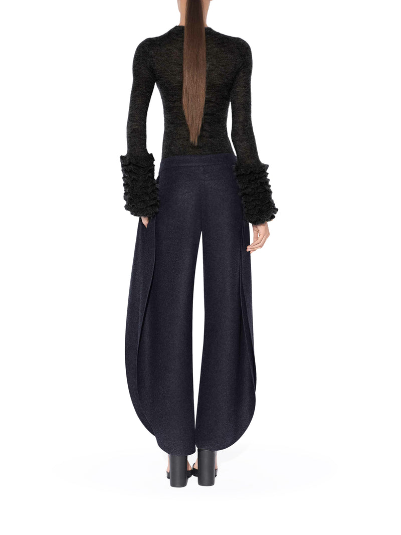 MOHAIR PULLOVER WITH RUFFLES