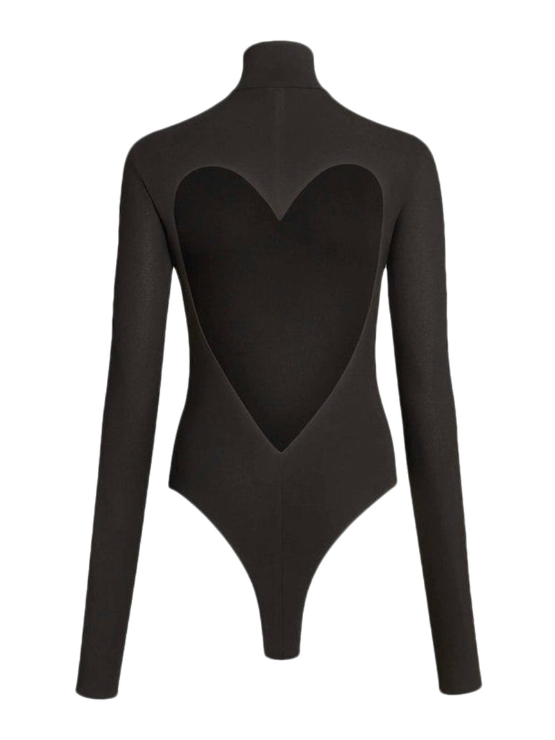 HEART JERSEY BODYSUIT WITH HEART-SHAPED BACK NECKLINE