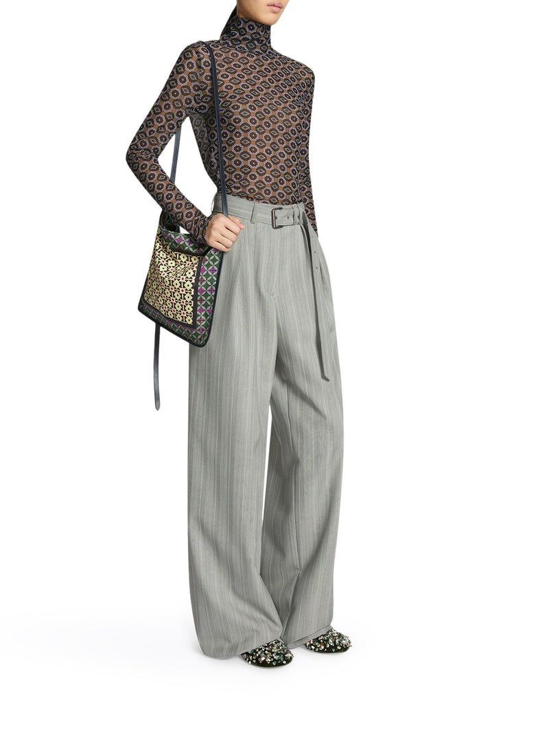 HIGH NECK T-SHIRT WITH PRINT